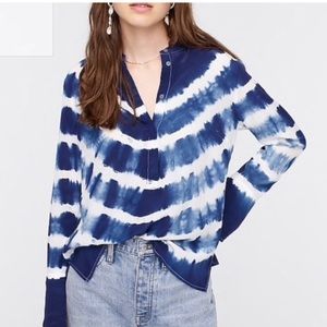 J CREW 100% silk tie dye top blouse